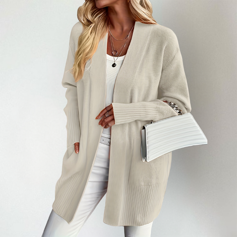 Long Open Front Cardigan - Relaxed Fit