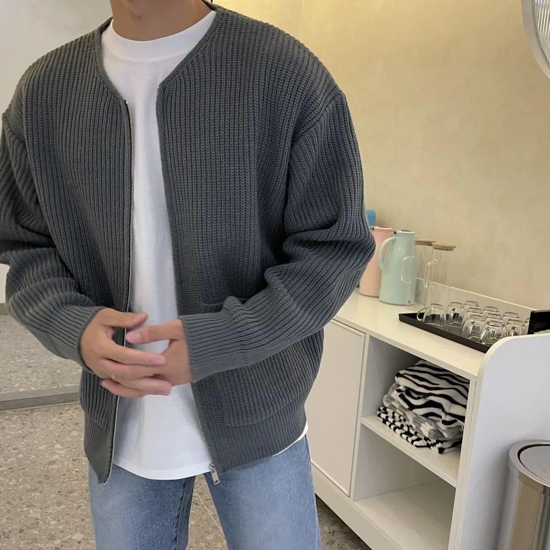 Knitted Cardigan - Relaxed Fit with Button Front