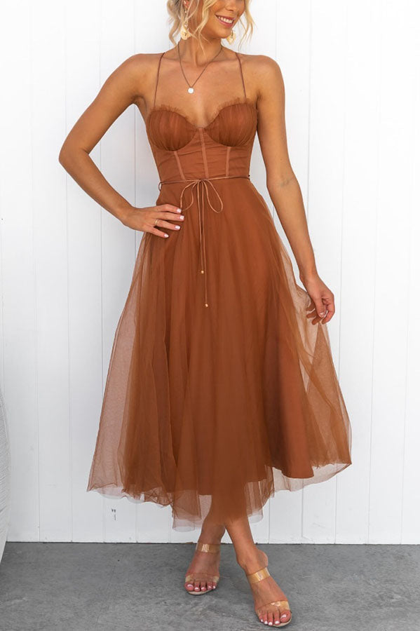 Women's Sleeveless Corset Maxi Dress