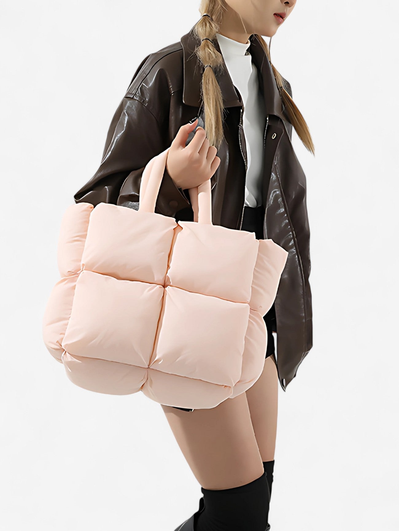 Women's Large Soft Daily Puffer Tote Bag