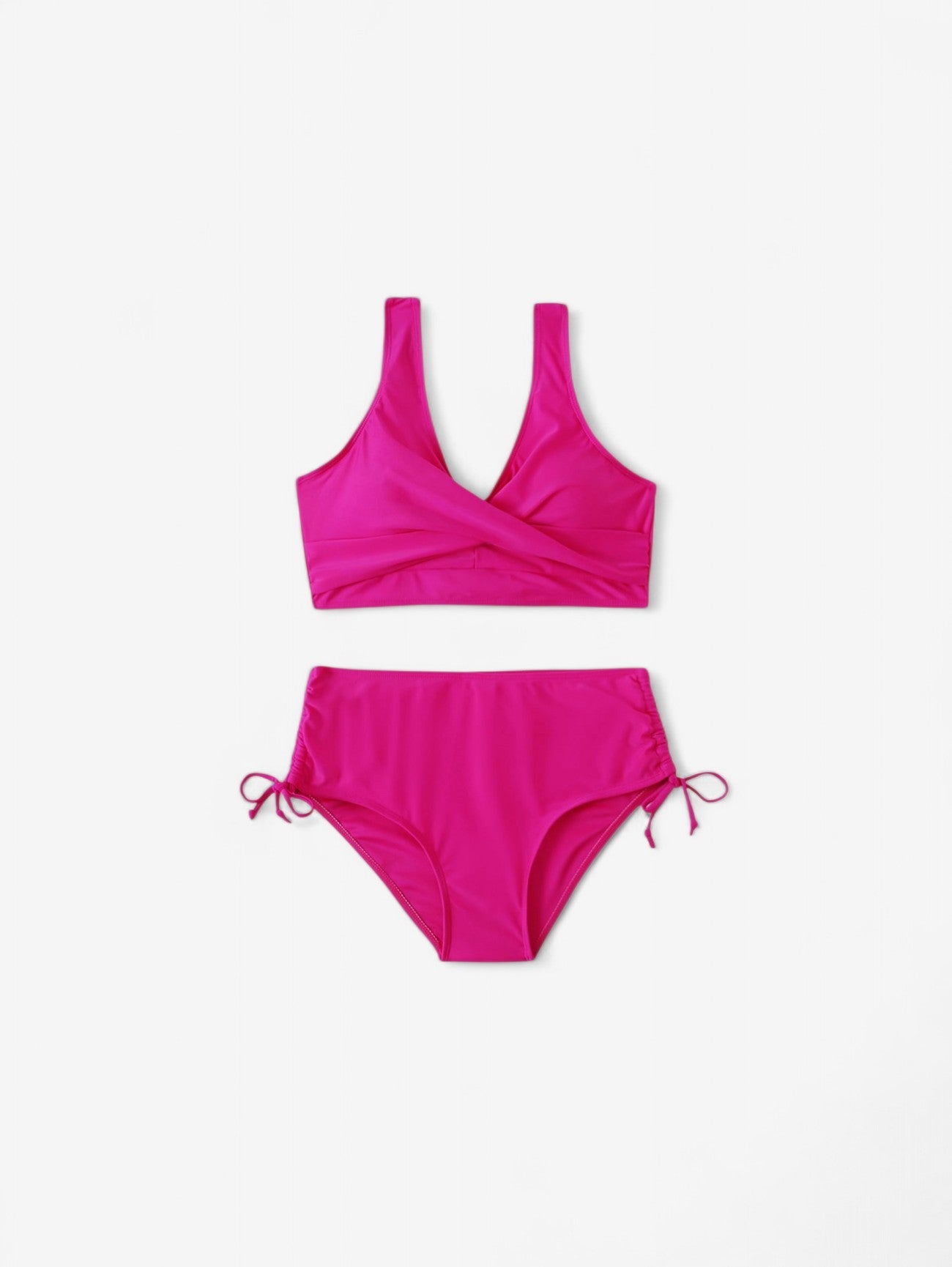 Women's 2 Piece Lace Up Back High Waisted Bikini Set