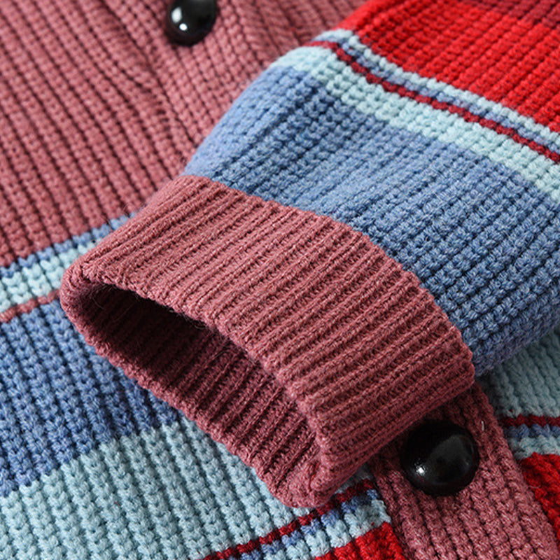 Button Front Cardigan | Striped Pattern