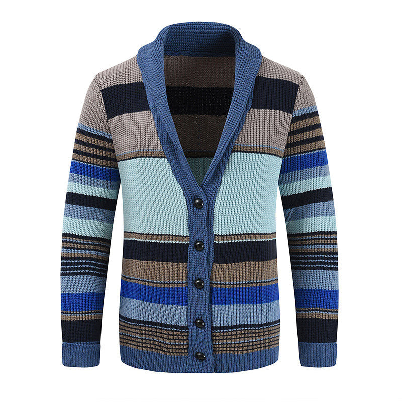 Button Front Cardigan | Striped Pattern