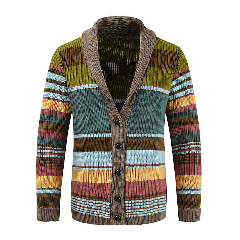 Button Front Cardigan | Striped Pattern