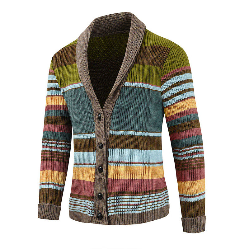 Button Front Cardigan | Striped Pattern