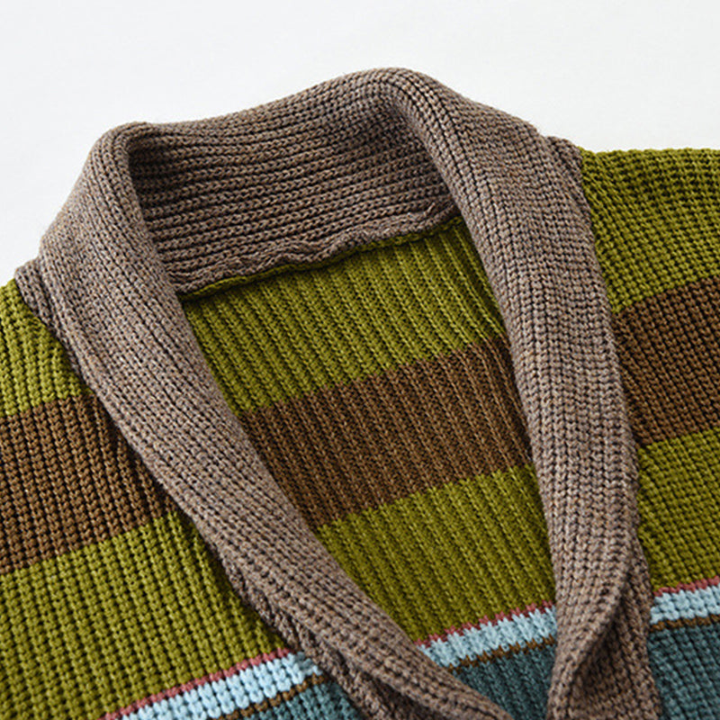 Button Front Cardigan | Striped Pattern