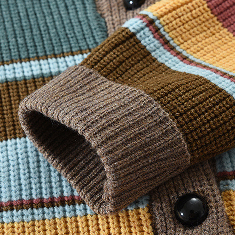 Button Front Cardigan | Striped Pattern