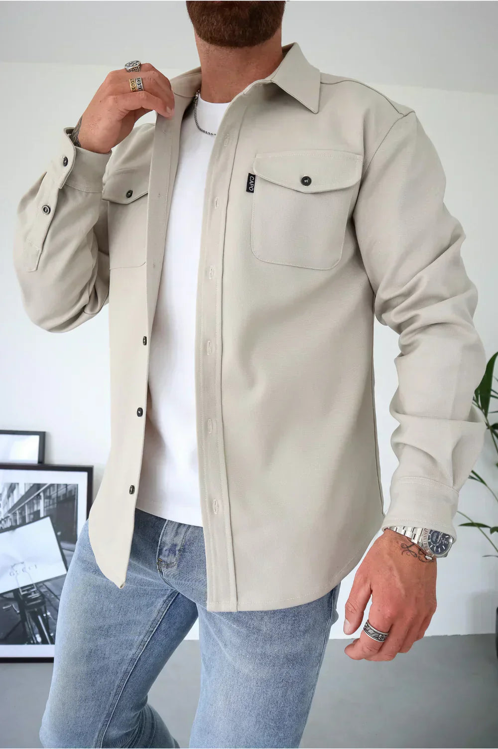 Men’s Trucker Jacket | Button Up Overshirt For Layering And Casual Wear