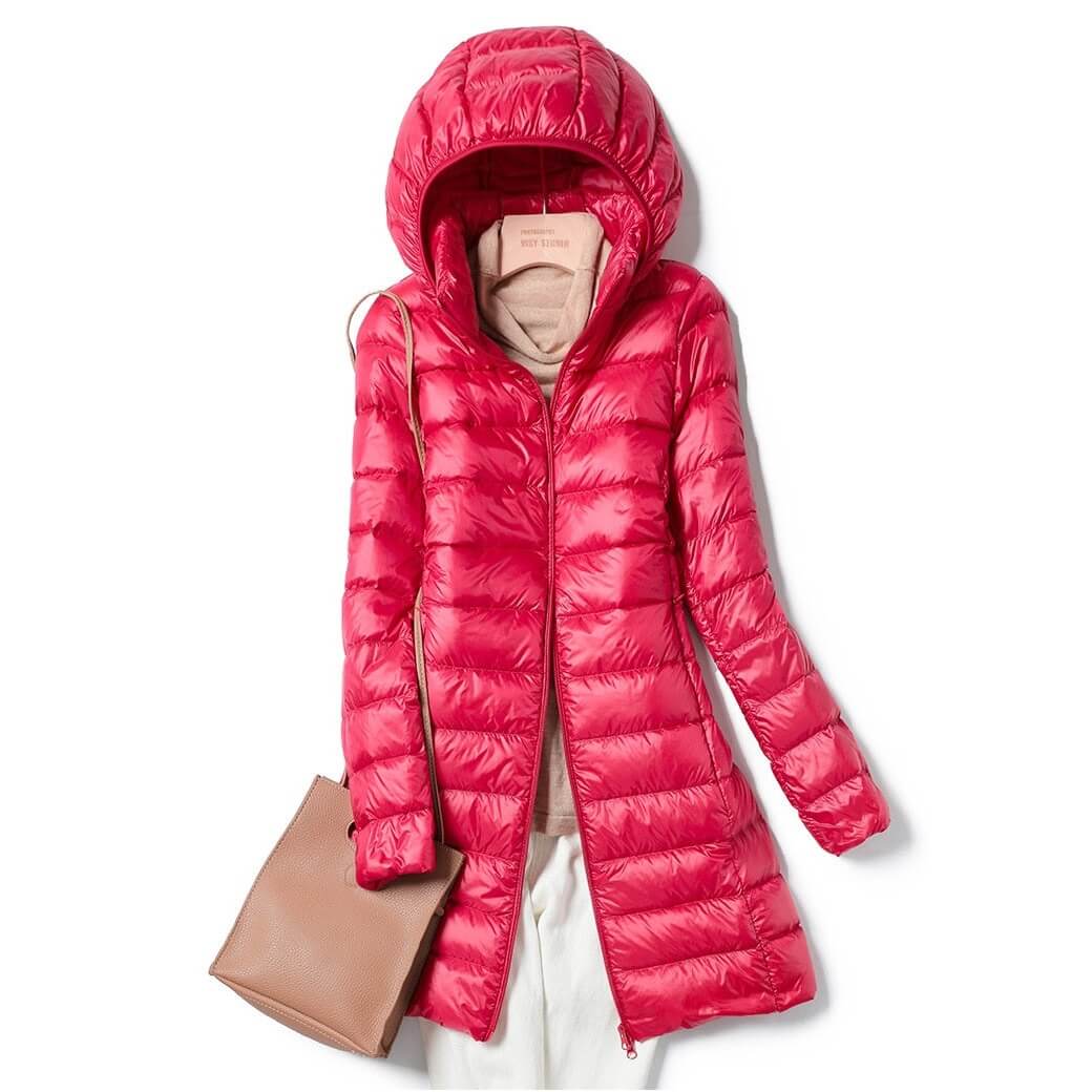 Puffer Coat - Hooded Longline Style for Winter Layering