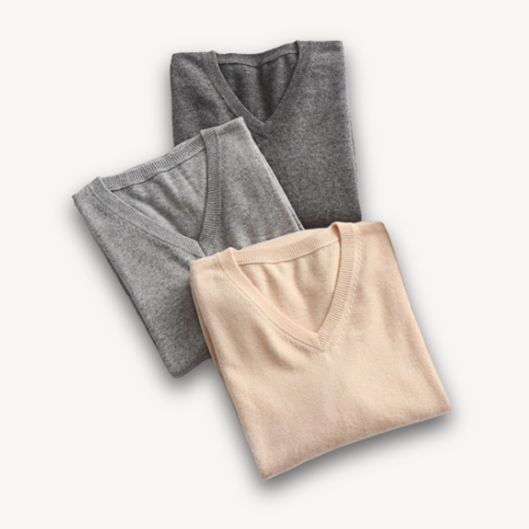 V Neck Pullover Jumper - Slim Fit Smart Casual Style