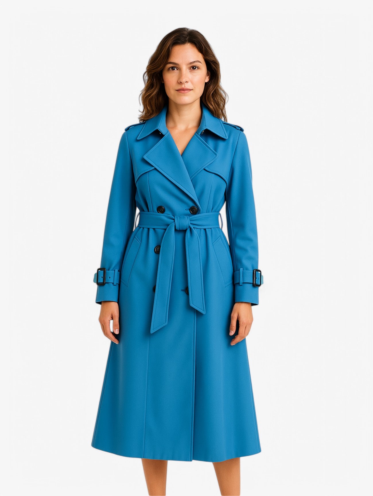 Women's Classic Vintage Slim Trenchcoat Coat with Adjustable Belt