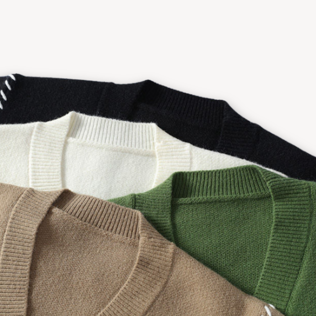 Knitted Cardigan Sweater - Button Front Casual Fit