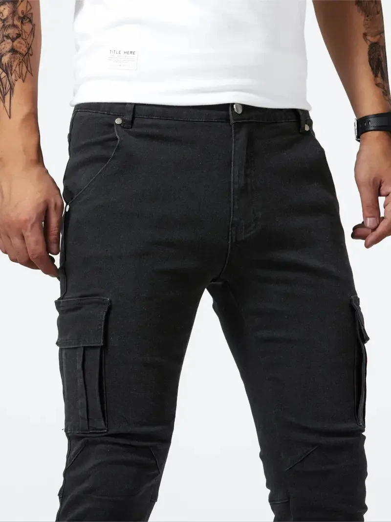 Slim Fit Cargo Jeans - Stretch Tapered Style