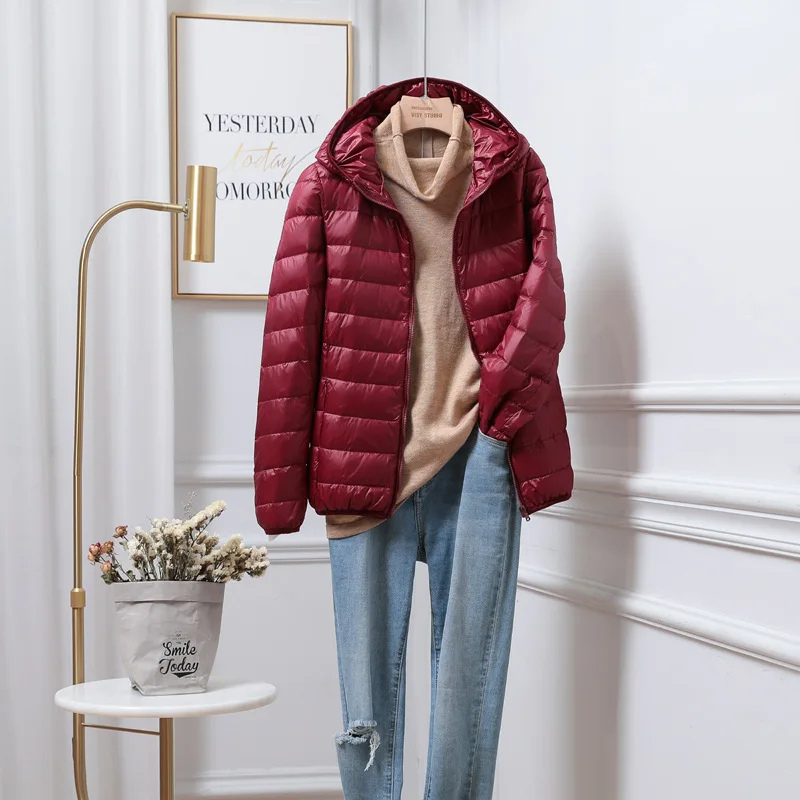 Puffer Jacket - Lightweight with Hooded Zip Front