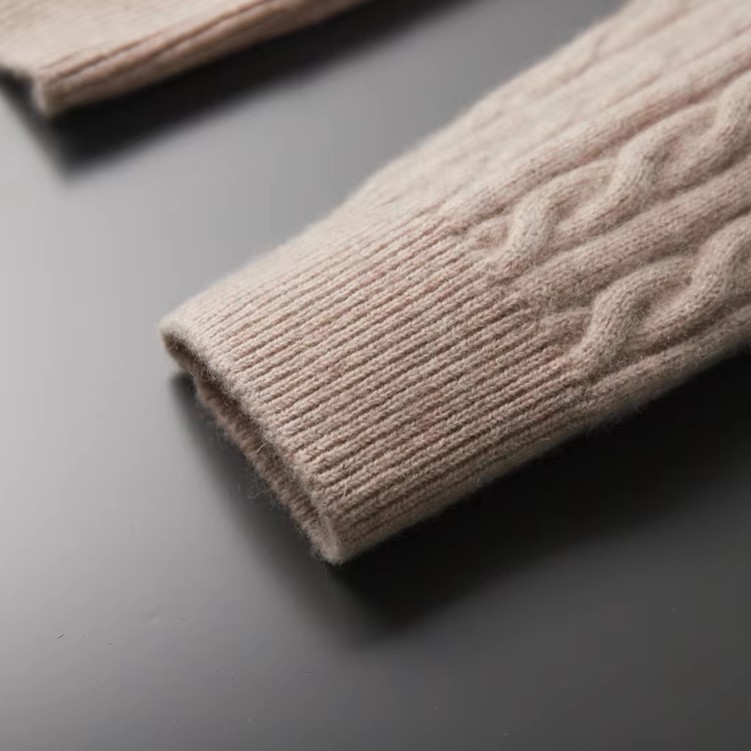Half Zip Jumper – Cable Knit with Ribbed Collar