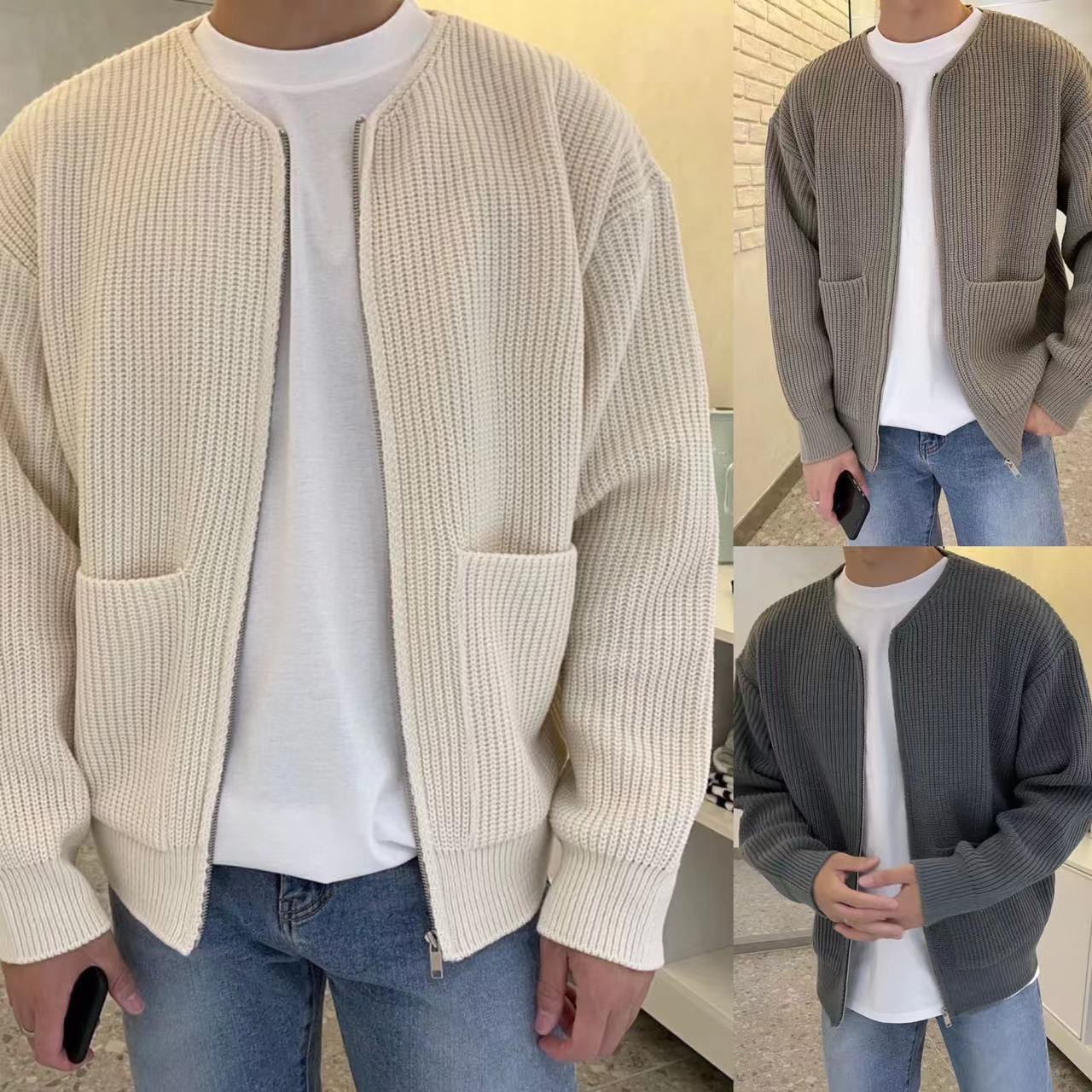 Knitted Cardigan - Relaxed Fit with Button Front