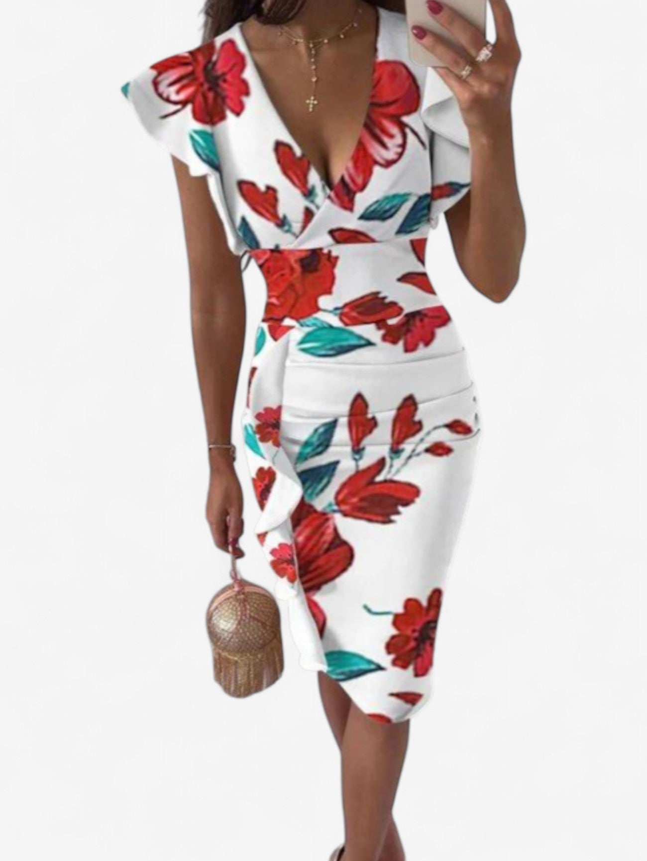 Women’s Formal Wedding Guest Bodycon Midi Dress