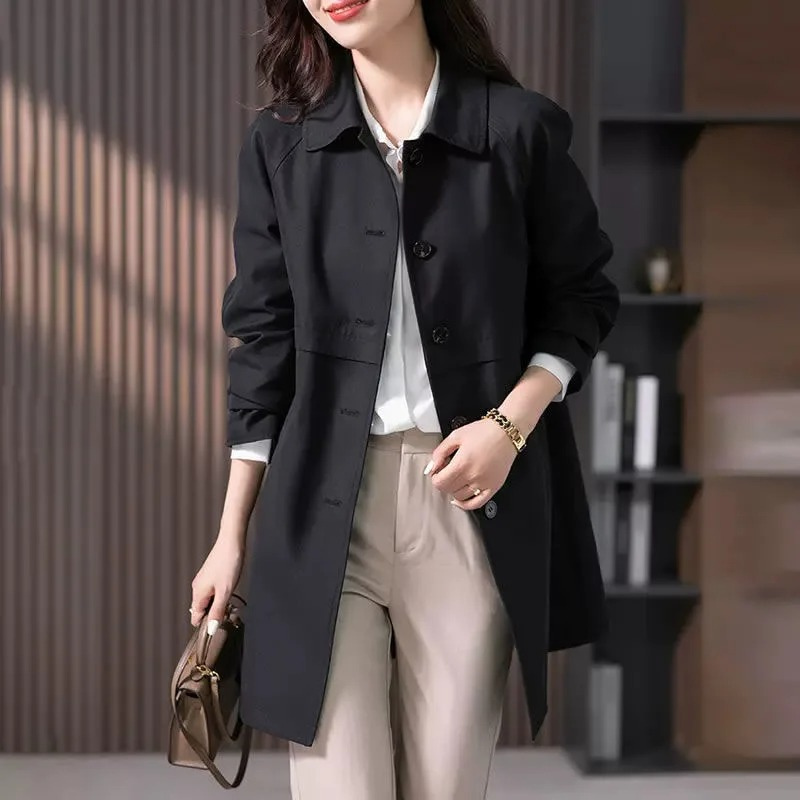 Trench Coat - Long Single Button Front