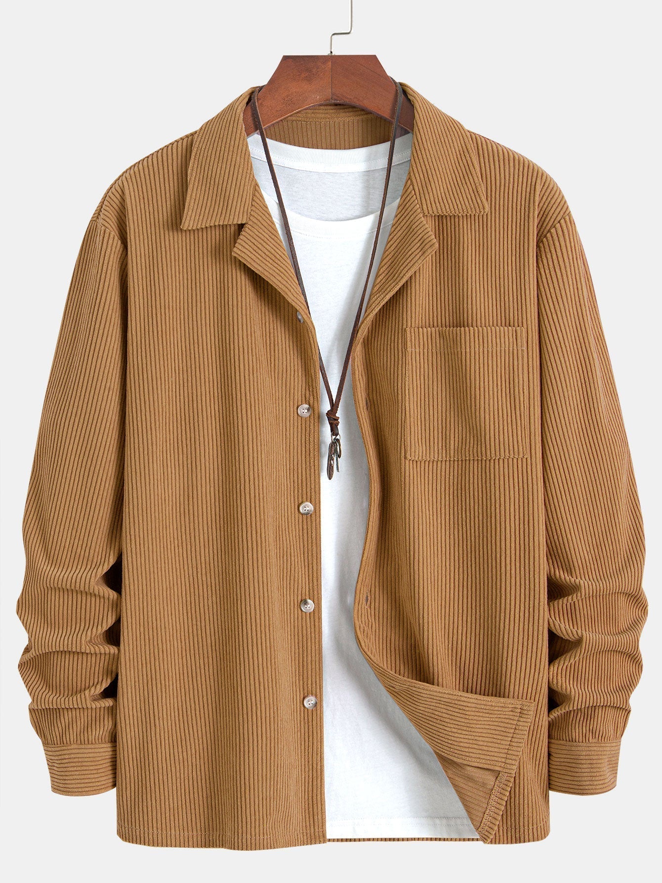 Open Collar Shirt | Long Sleeve Button Down