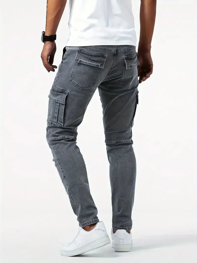 Slim Fit Cargo Jeans - Stretch Tapered Style
