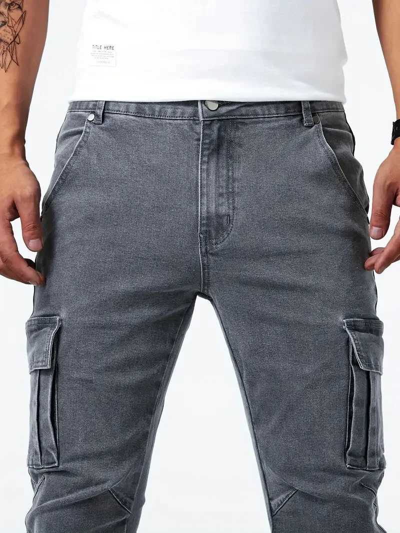 Slim Fit Cargo Jeans - Stretch Tapered Style