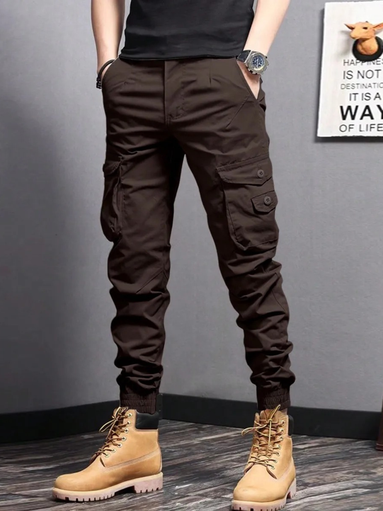 Cargo Trousers - Tapered Fit with Pocket Detail