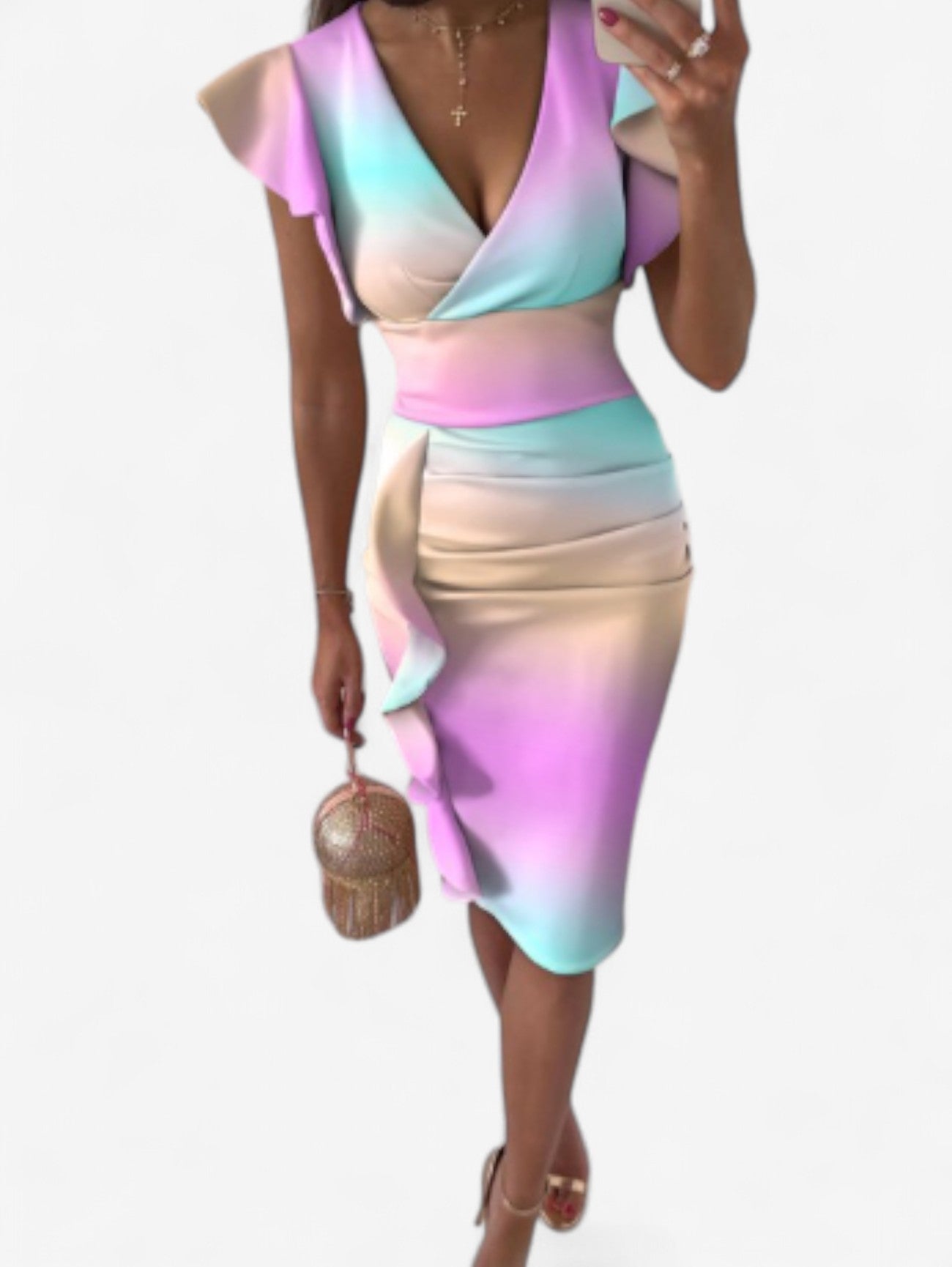 Women’s Formal Wedding Guest Bodycon Midi Dress