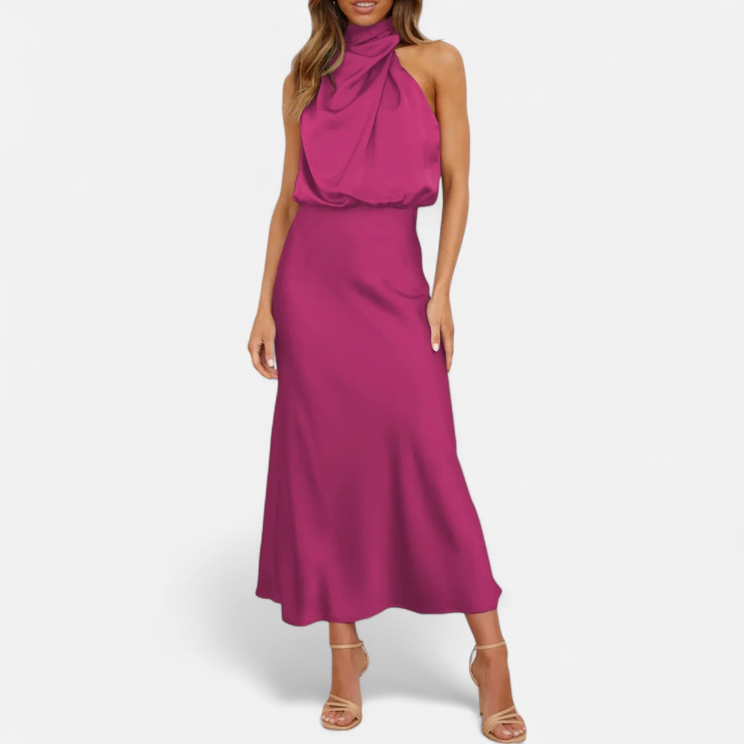 Halter Maxi Dress Women’s | Sleeveless High Neck Evening Dress
