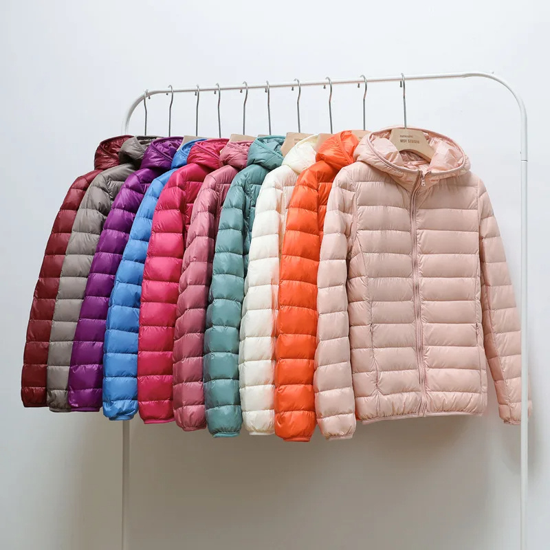 Puffer Jacket - Lightweight with Hooded Zip Front