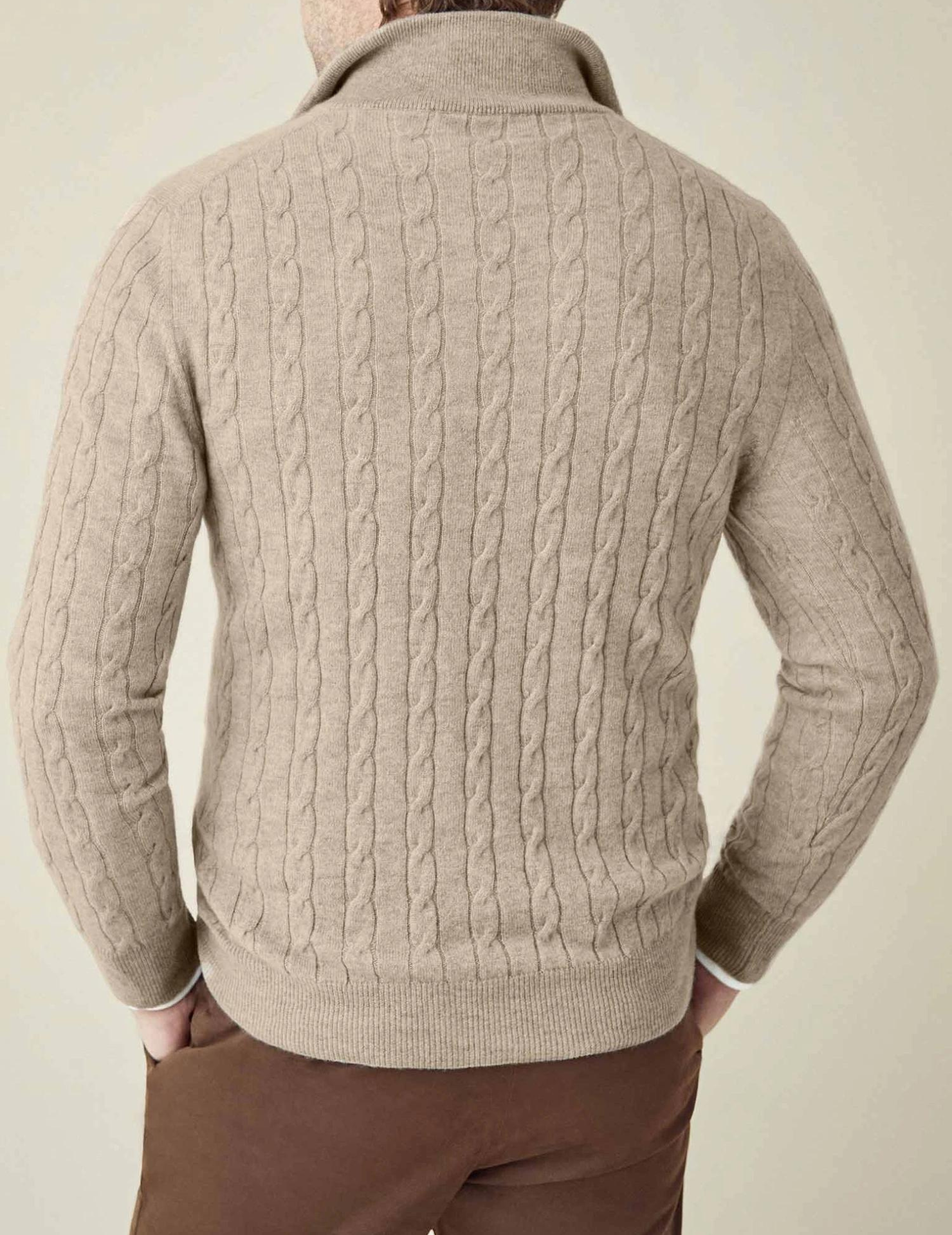 Half Zip Cable Knit Jumper - Classic Fit Pullover