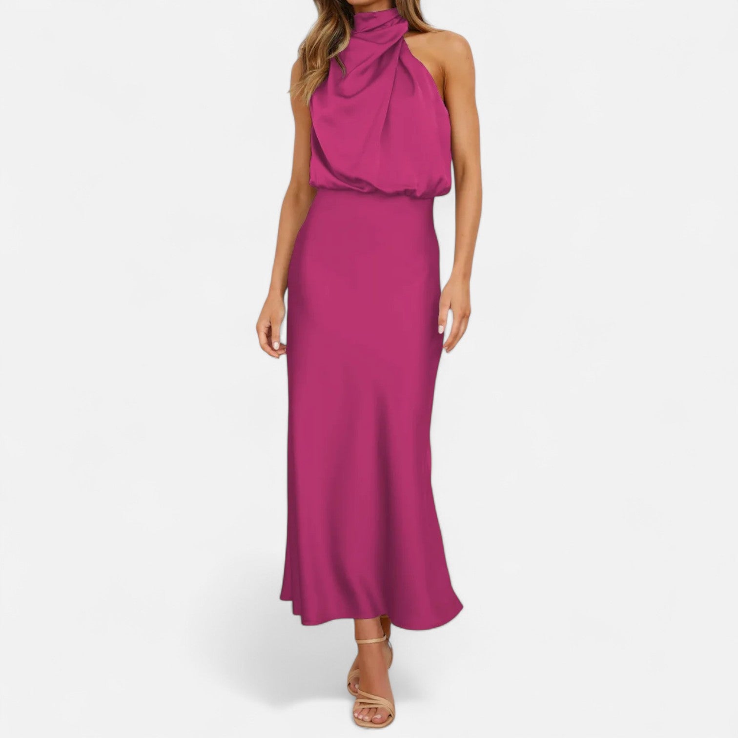 Halter Maxi Dress Women’s | Sleeveless High Neck Evening Dress