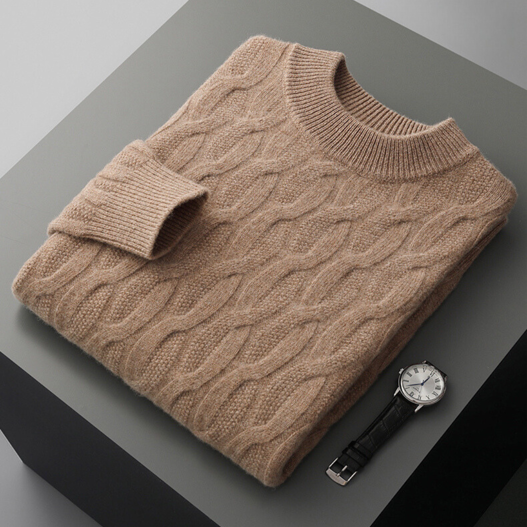 Cable Knit Jumper | Crew Neck Textured Stitch