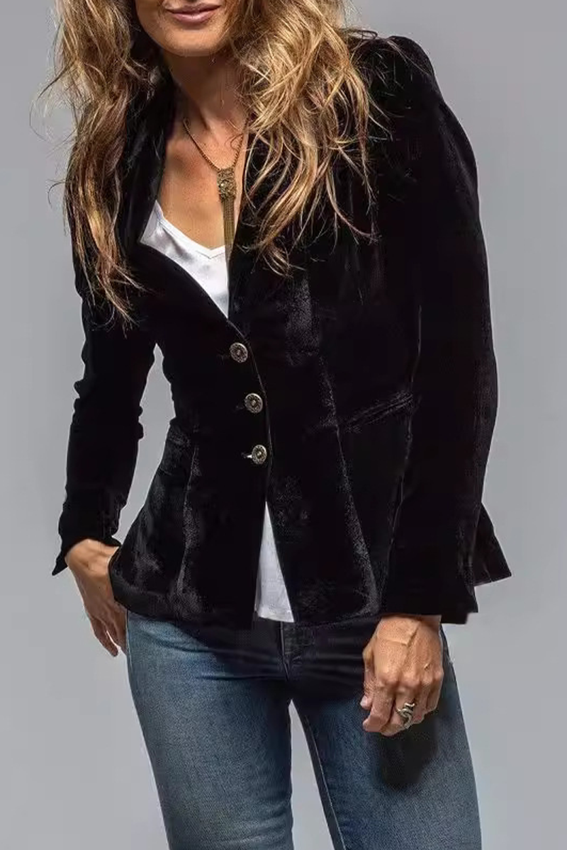Slim Fit Blazer Jacket - Single Button Classic Style