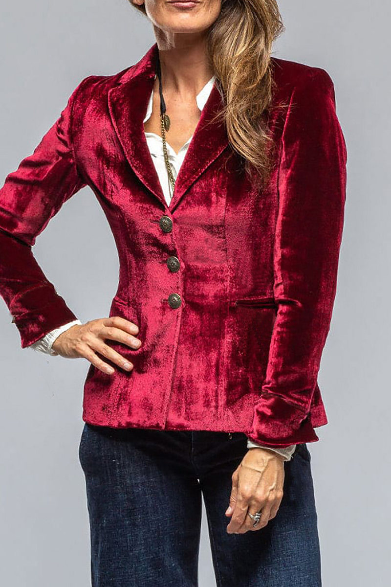 Slim Fit Blazer Jacket - Single Button Classic Style