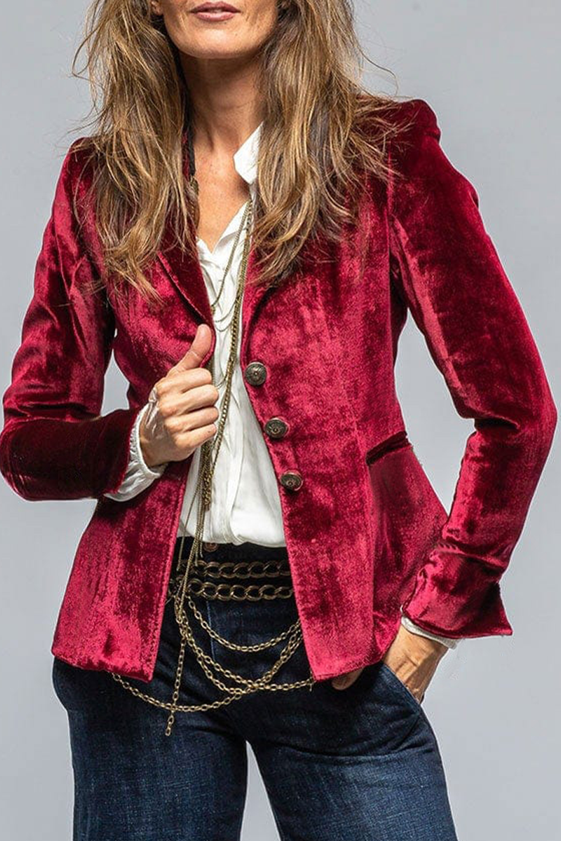 Slim Fit Blazer Jacket - Single Button Classic Style