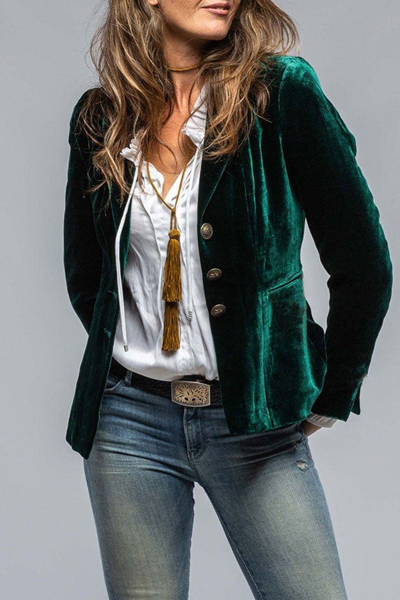 Slim Fit Blazer Jacket - Single Button Classic Style