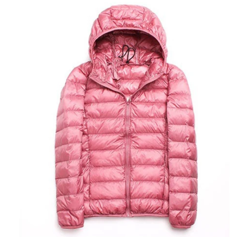 Puffer Jacket - Lightweight with Hooded Zip Front