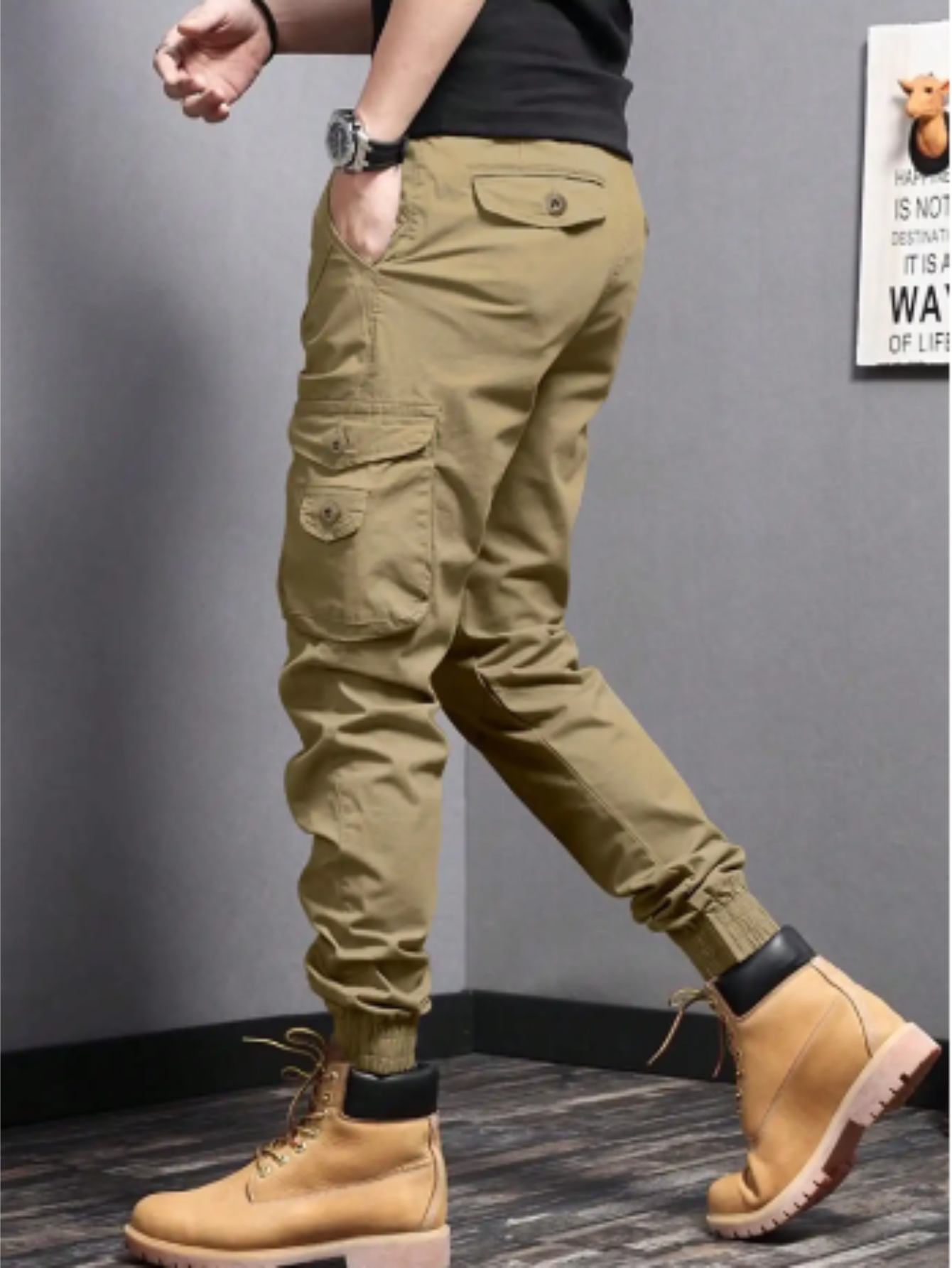 Cargo Trousers - Tapered Fit with Pocket Detail