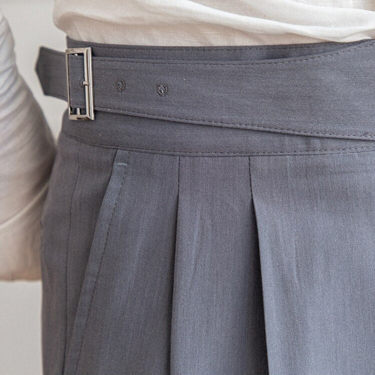 High Waist Formal Trousers | Tapered Fit with Pleats