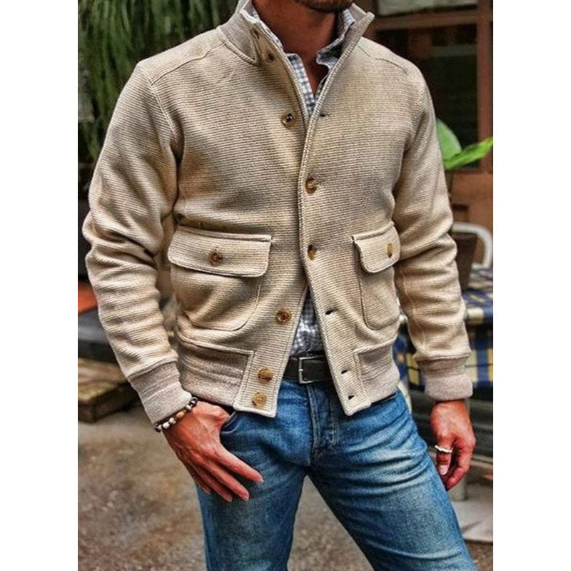 Casual Jacket | Stand Collar Button Front Design
