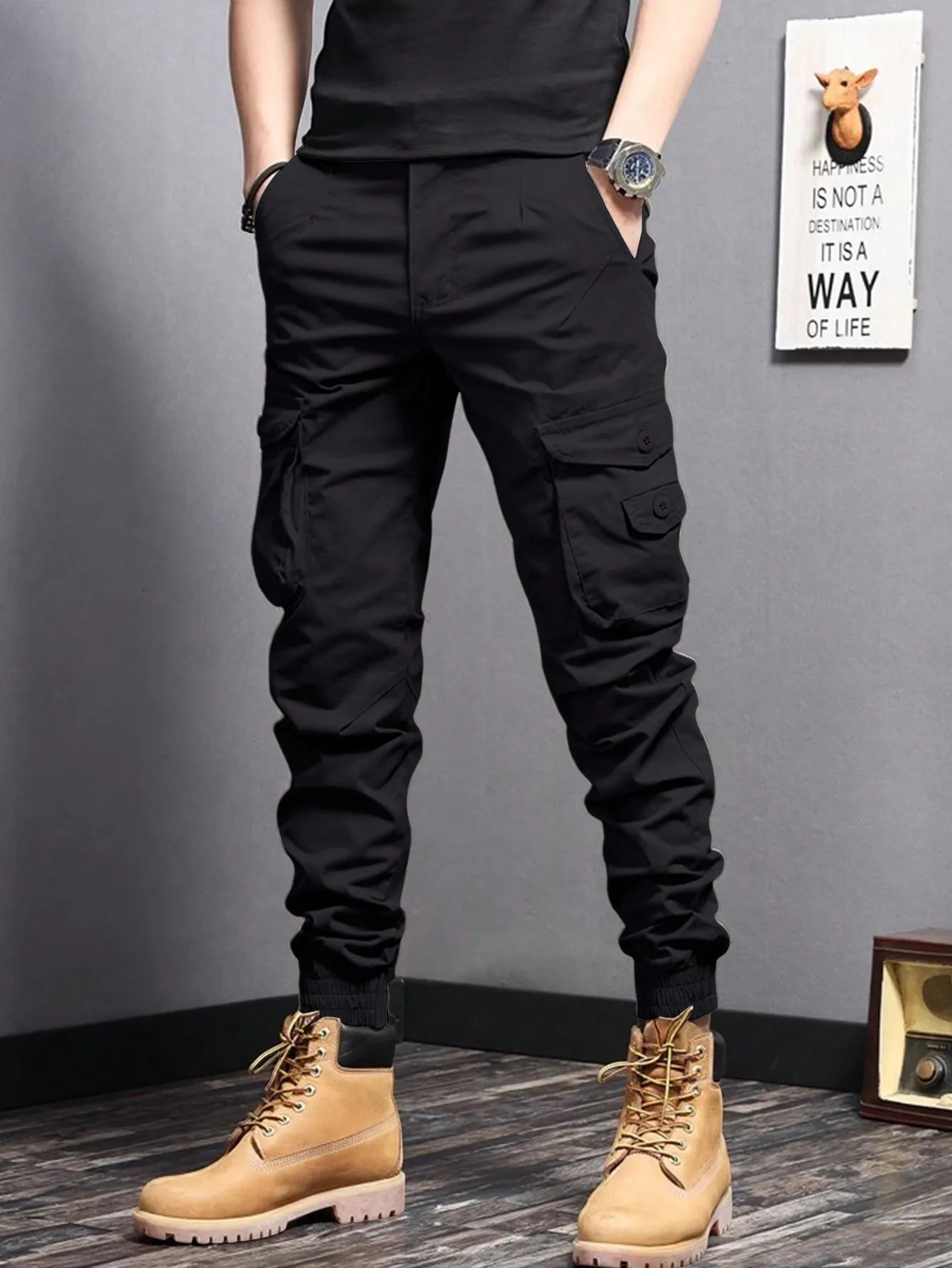 Cargo Trousers - Tapered Fit with Pocket Detail