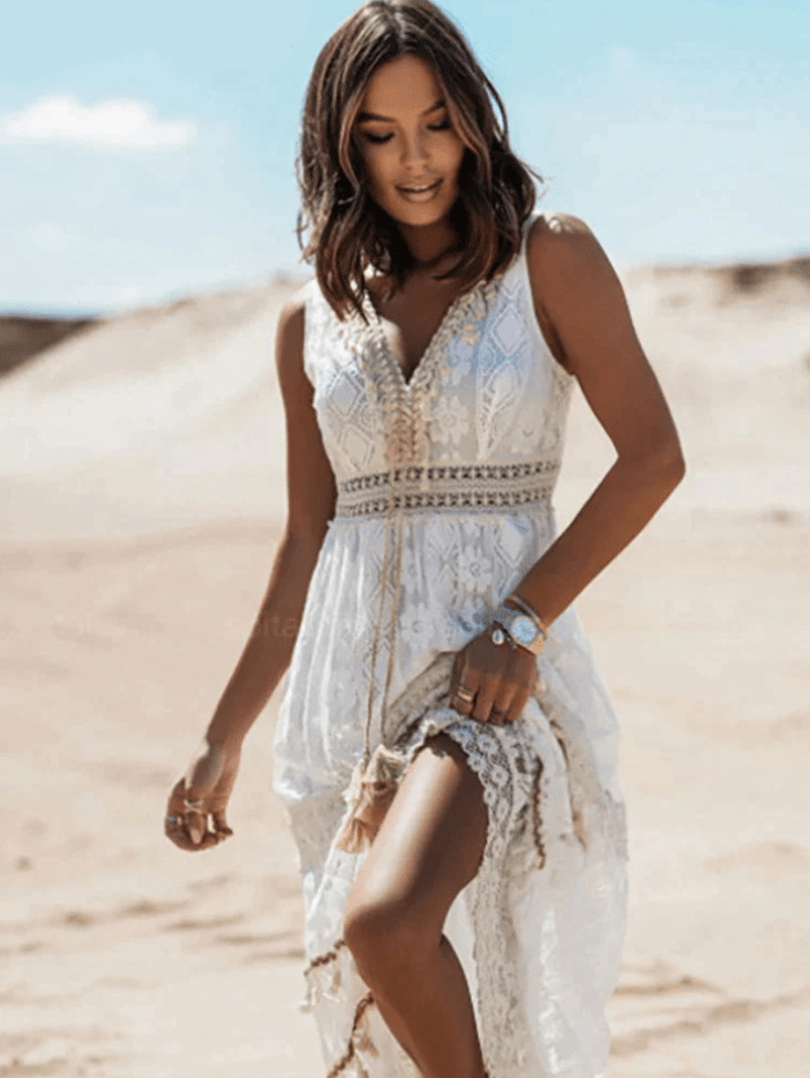 Women's Summer V Neck Maxi Dress