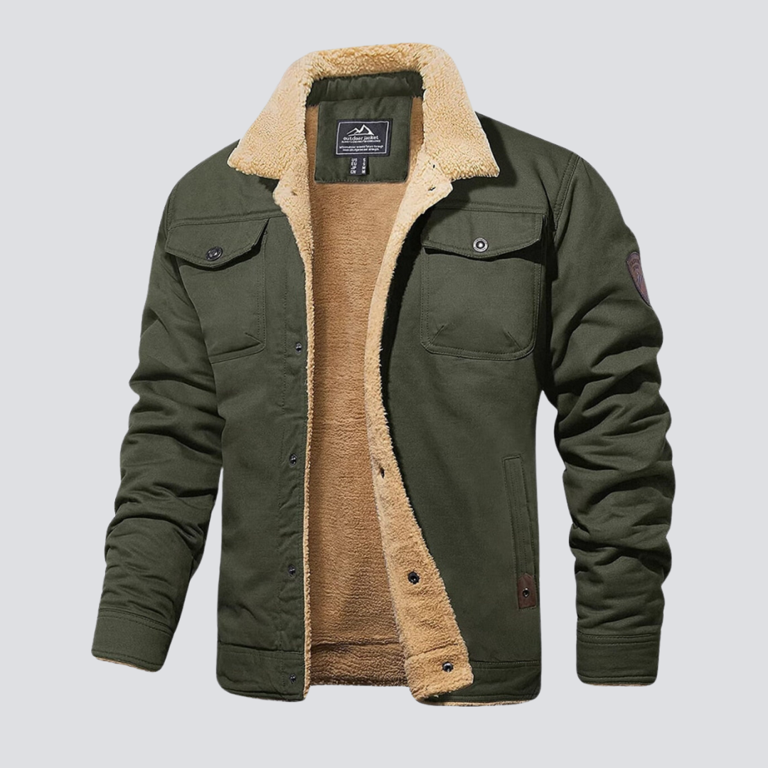 Bomber Collar Jacket | Button Front Casual Style