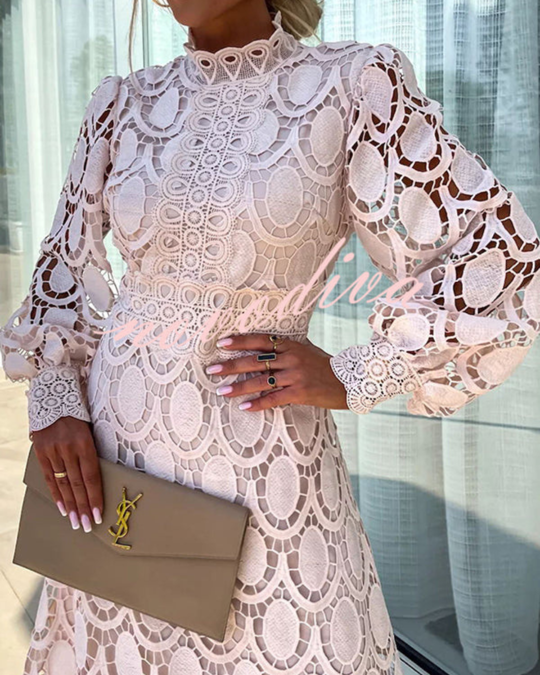 Women's Elegant Wedding Guest Wrap Midi Dress