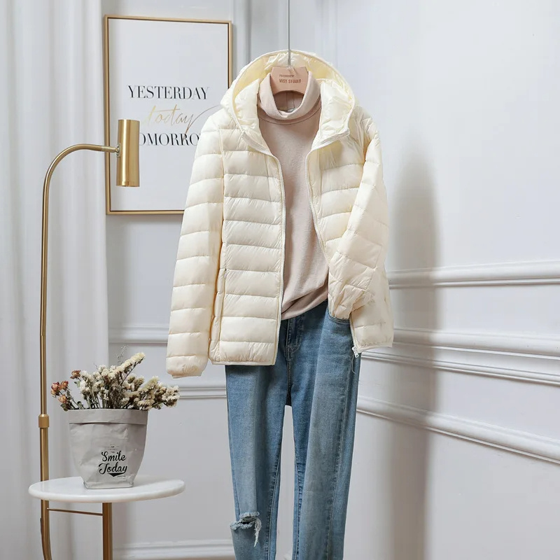 Puffer Jacket - Lightweight with Hooded Zip Front