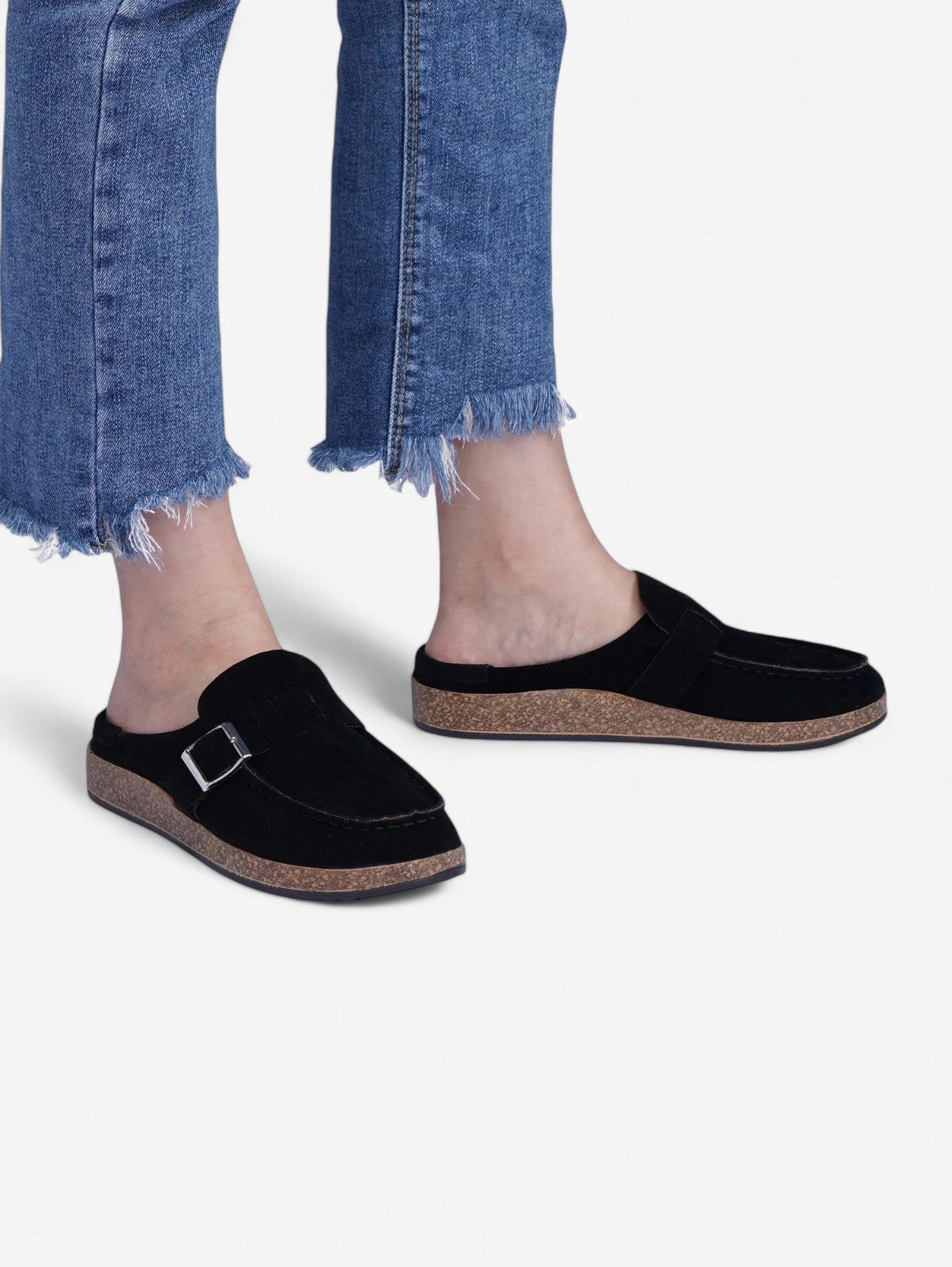 Women's Buckle Slip On Clogs Sandals Slippers