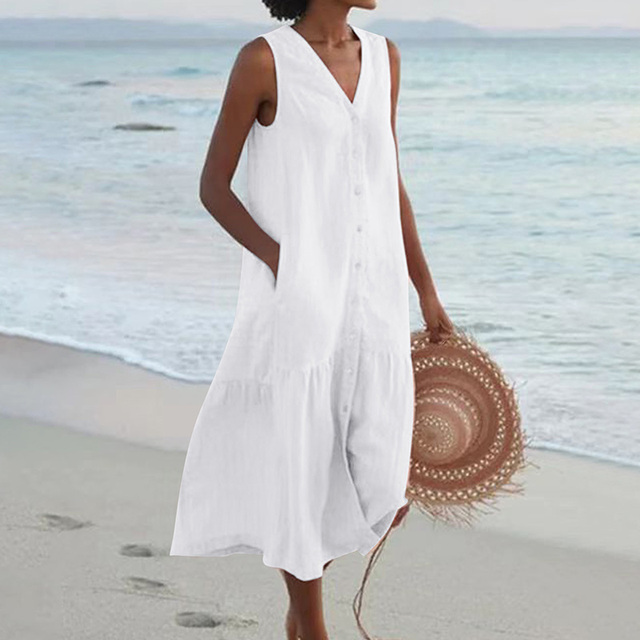 Women's Casual V-Neck Summer Maxi Dress