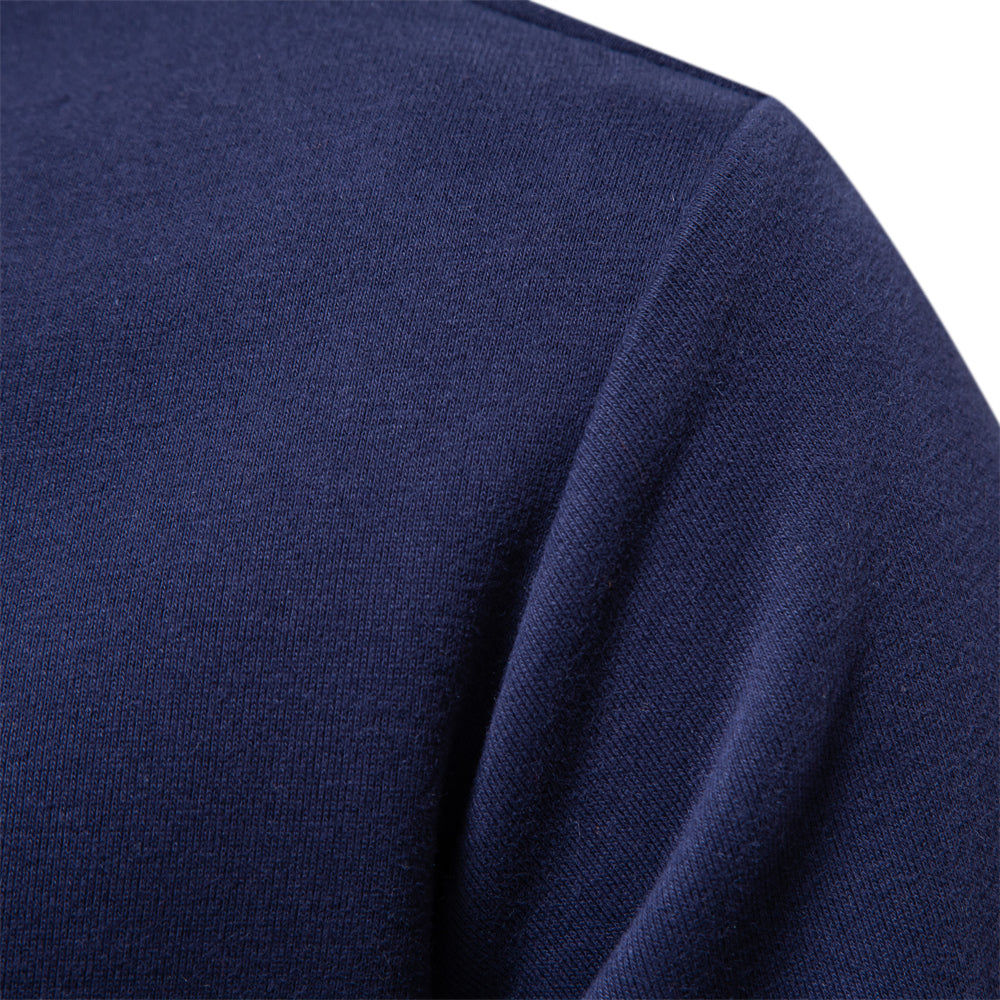 Polo Neck Sweatshirt - Long Sleeve Relaxed Fit