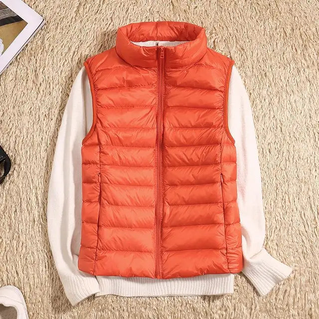 Puffer Gilet - Sleeveless Zip Front Casual Layer