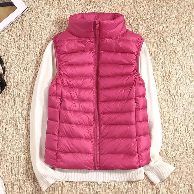 Puffer Gilet - Sleeveless Zip Front Casual Layer